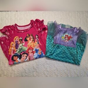 Disney Girls Nightgown Bundle 5T / 5-6 Princess Ariel Sleepwear